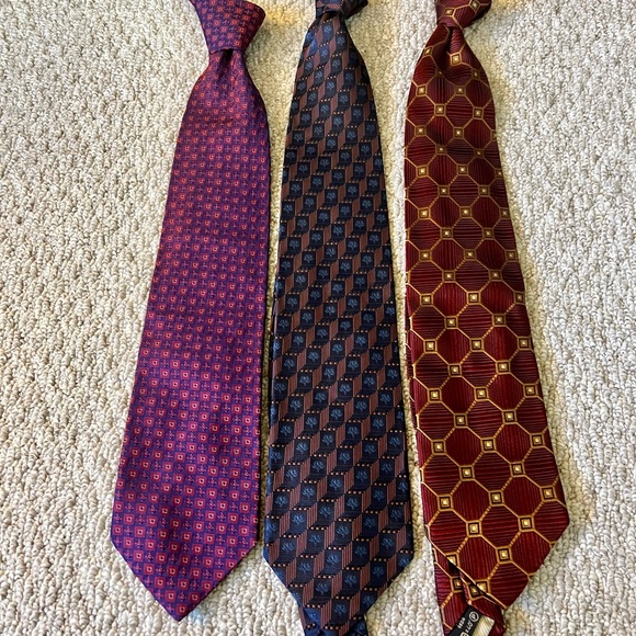 Ermenegildo Zegna Other - Vintage Zegna lot of 3 ties - Maroon, blue, red